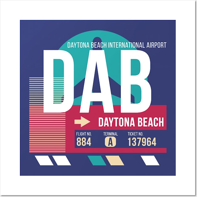 Daytona Beach, Florida (DAB) Airport Code Baggage Tag Wall Art by SLAG_Creative